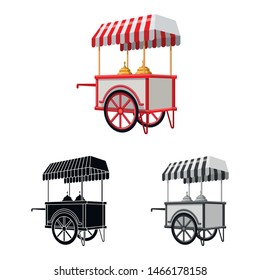 Isolated object of cart and mobile symbol. Set of cart and entertainment stock symbol for web.