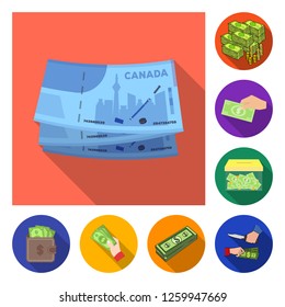 Isolated object of cash and currency logo. Set of cash and stack stock symbol for web.