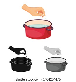 Isolated object of casserole and water logo. Set of casserole and arm stock symbol for web.