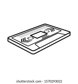 Isolated object of cassette and audio logo. Web element of cassette and tape vector icon for stock.