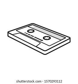 Isolated object of cassette and audio logo. Graphic of cassette and tape stock symbol for web.