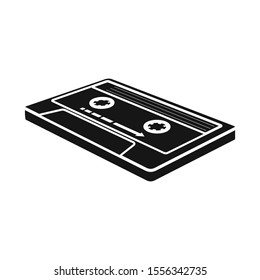 Isolated object of cassette and audio symbol. Graphic of cassette and tape stock vector illustration.