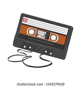 Audio cassette tape isolated old music Royalty Free Vector