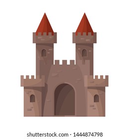 Isolated object of castle and fortress logo. Collection of castle and house vector icon for stock.