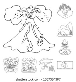 Isolated object of cataclysm and disaster icon. Collection of cataclysm and apocalypse  vector icon for stock.