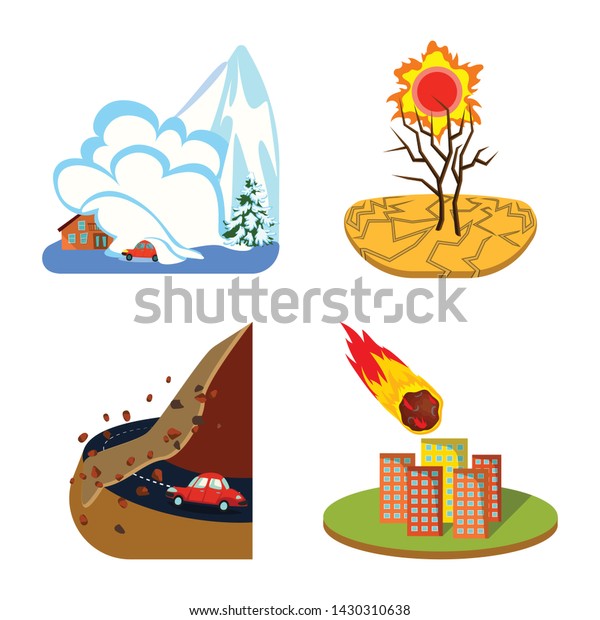 Isolated object of\
cataclysm and disaster logo. Set of cataclysm and apocalypse vector\
icon for stock.