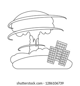 Isolated object of cataclysm and disaster sign. Set of cataclysm and apocalypse  stock symbol for web.