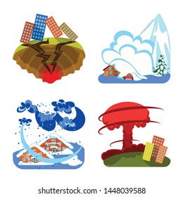 Isolated object of cataclysm and disaster sign. Collection of cataclysm and apocalypse stock symbol for web.