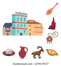 Isolated object of Caucasus and traditions symbol. Set of Caucasus and attributes stock vector illustration.