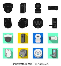 Isolated object of cctv and camera icon. Collection of cctv and system stock vector illustration.
