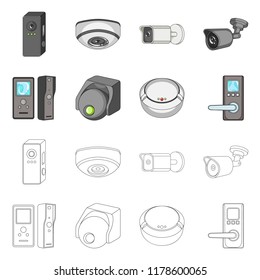 Isolated object of cctv and camera icon. Collection of cctv and system stock vector illustration.