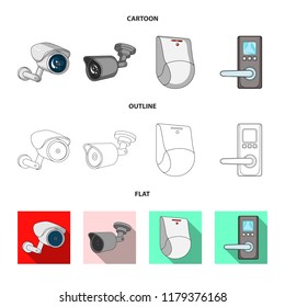 Isolated object of cctv and camera icon. Set of cctv and system vector icon for stock.