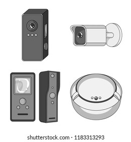 Isolated object of cctv and camera icon. Collection of cctv and system stock symbol for web.