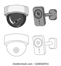 Isolated object of cctv and camera icon. Collection of cctv and system stock symbol for web.