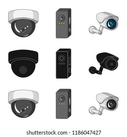 Isolated object of cctv and camera icon. Collection of cctv and system vector icon for stock.