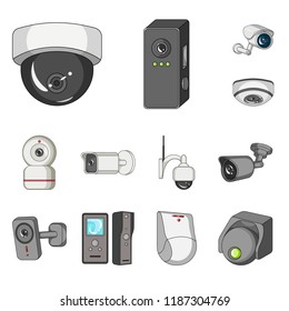 Isolated object of cctv and camera icon. Collection of cctv and system stock symbol for web.