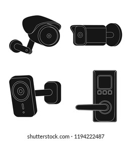 Isolated object of cctv and camera icon. Set of cctv and system stock vector illustration.