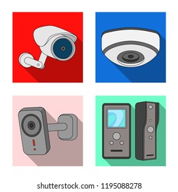 Isolated object of cctv and camera icon. Set of cctv and system vector icon for stock.