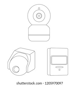 Isolated object of cctv and camera icon. Set of cctv and system vector icon for stock.
