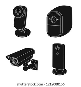 Isolated object of cctv and camera icon. Collection of cctv and system vector icon for stock.