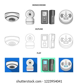 Isolated object of cctv and camera icon. Collection of cctv and system stock symbol for web.