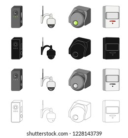 Isolated object of cctv and camera icon. Collection of cctv and system stock vector illustration.