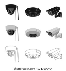 Isolated object of cctv and camera icon. Collection of cctv and system stock symbol for web.