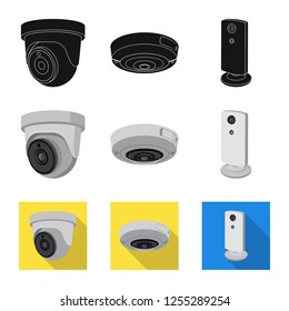 Isolated object of cctv and camera icon. Set of cctv and system stock symbol for web.