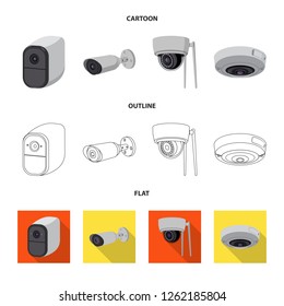 Isolated object of cctv and camera icon. Set of cctv and system stock symbol for web.