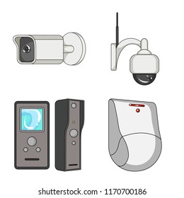 Isolated object of cctv and camera logo. Collection of cctv and system stock symbol for web.