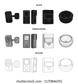 Isolated object of cctv and camera logo. Set of cctv and system vector icon for stock.