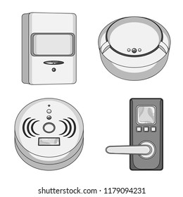 Isolated object of cctv and camera logo. Collection of cctv and system stock symbol for web.