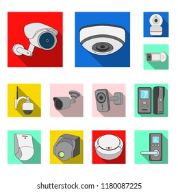 Isolated object of cctv and camera logo. Collection of cctv and system vector icon for stock.