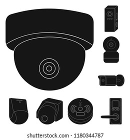 Isolated object of cctv and camera logo. Collection of cctv and system vector icon for stock.