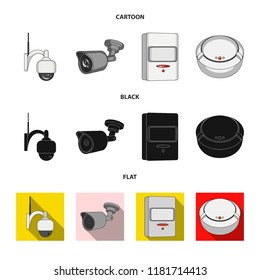 Isolated object of cctv and camera logo. Set of cctv and system stock symbol for web.