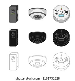 Isolated object of cctv and camera logo. Collection of cctv and system stock symbol for web.