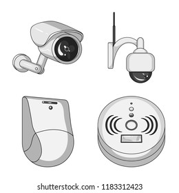 Isolated object of cctv and camera logo. Collection of cctv and system stock symbol for web.