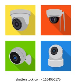 Isolated object of cctv and camera logo. Set of cctv and system vector icon for stock.