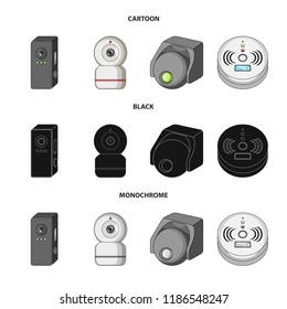 Isolated object of cctv and camera logo. Set of cctv and system vector icon for stock.