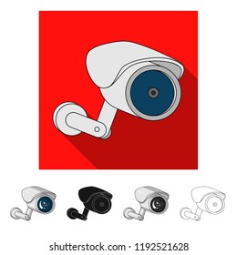 Isolated object of cctv and camera logo. Set of cctv and system vector icon for stock.