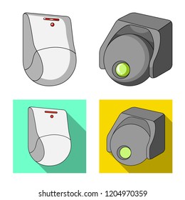 Isolated object of cctv and camera logo. Collection of cctv and system vector icon for stock.