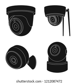 Isolated object of cctv and camera logo. Collection of cctv and system vector icon for stock.