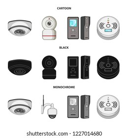 Isolated object of cctv and camera logo. Collection of cctv and system stock symbol for web.