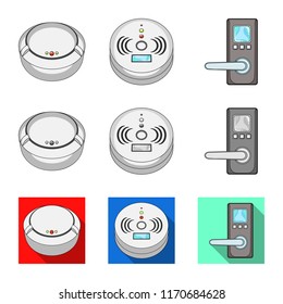 Isolated object of cctv and camera sign. Set of cctv and system stock symbol for web.