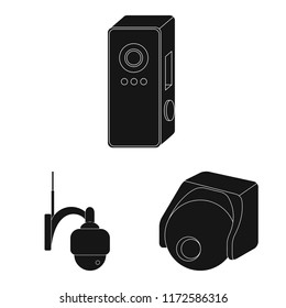 Isolated object of cctv and camera sign. Collection of cctv and system stock symbol for web.