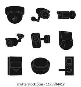 Isolated object of cctv and camera sign. Collection of cctv and system stock symbol for web.