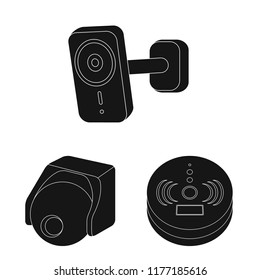 Isolated object of cctv and camera sign. Collection of cctv and system stock symbol for web.