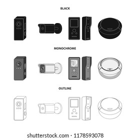 Isolated object of cctv and camera sign. Set of cctv and system stock vector illustration.
