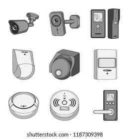 Isolated object of cctv and camera sign. Set of cctv and system vector icon for stock.
