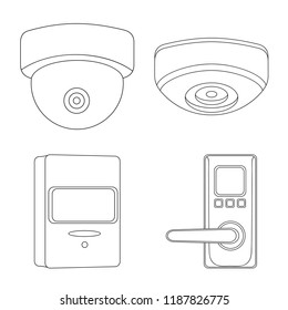 Isolated object of cctv and camera sign. Set of cctv and system stock symbol for web.